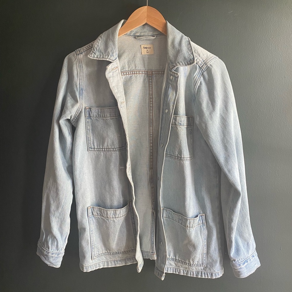 Oversized Jean Jacket Light Wash Gap